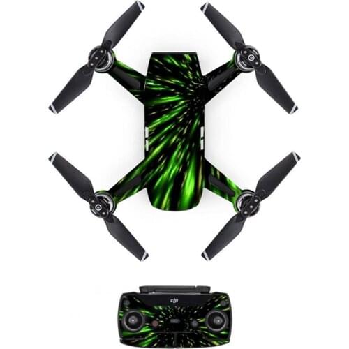 Light Style Decal PVC Skin Sticker For DJI Spark Drone + Remote Controllers + 3 Batteries Protection Film Cover