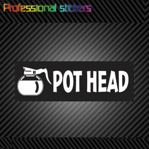 Coffee Pot Head Bumper Sticker Cafe Love Addicted Addiciton Coffee Lover Stickers for Car Windows, Laptops, Mobile Phones