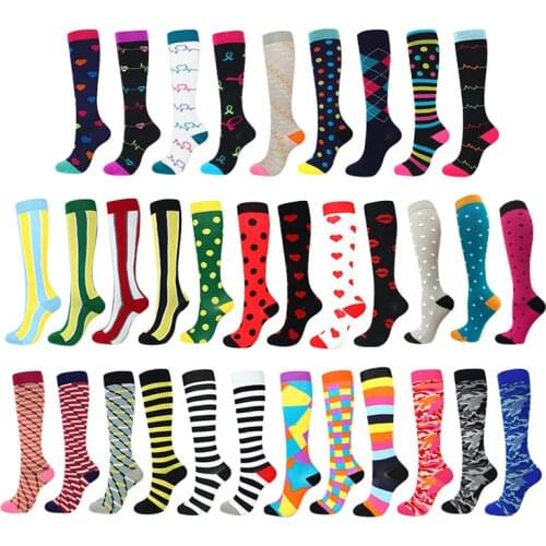 Nylon Compression Socks Running Marathon Sports Socks Men And Women 30 Mmhg Knee High for Medical Edema Diabetes Varicose Veins