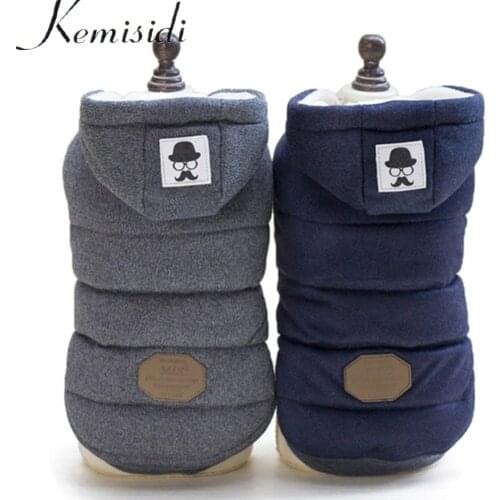 KEMISIDI Dog Clothes Winter Coat Jacket Poodle Hooded Thick Cotton Cat Puppy Dogs Coat Small Puppy Pet Costume Winter Dog Cloth
