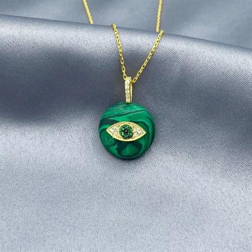 Green Natural Stone Eye Necklace