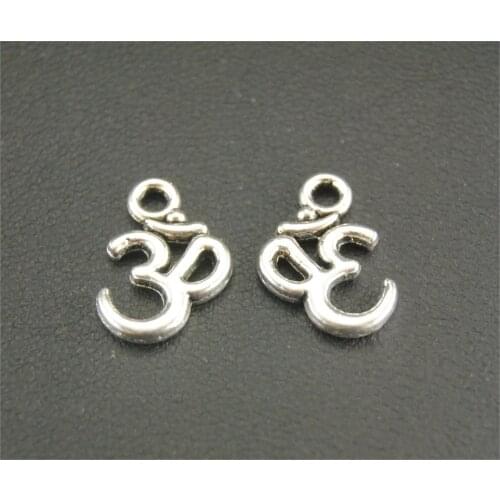 20 Pcs Metal Alloy OM Aum Ohm Mantra Sign Charm Pendant 15x10mm DIY Jewelry Findings Accessories