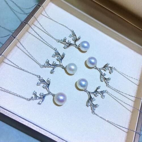 Christmas Gift Deer 925 Silver Necklace Chain with Pendant Findings Settings Parts Fittings for Pearls Corals Jades Stones