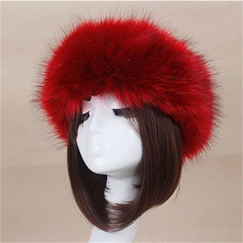 Naiveroo Women Men Fur Hats Thick Warm Faux Fox Fur Fuffy Cap Headband Autumn Winter Russian Fashion Unisex Bomber Hat Headwear