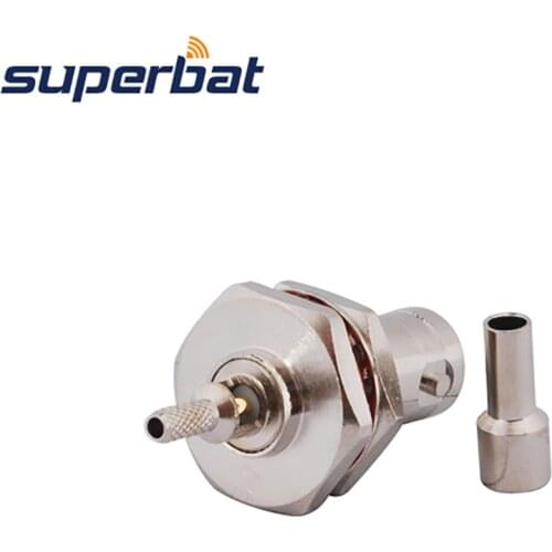 Superbat BNC Waterproof Connector Crimp Jack with Bulkhead O-ring for Coaxial Cable RG179,RG174,RG316,LMR100