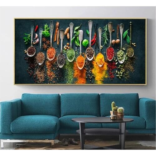 Herbs And Spices For Cooking Canvas Art Posters And Prints Kitchen Theme Canvas Paintings On The Wall Art Pictures Cuadros Decor