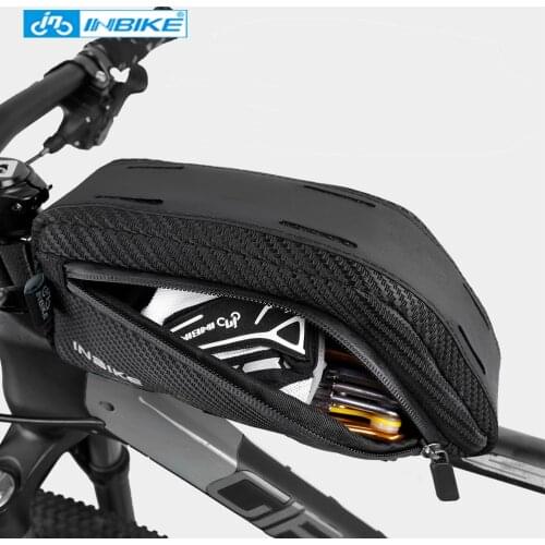 INBIKE Bicycle Bag Waterproof Cycling Top Front Tube Frame Bag MTB Bike Saddle Bag Road Bicycle Pannier Black Bike Accessories