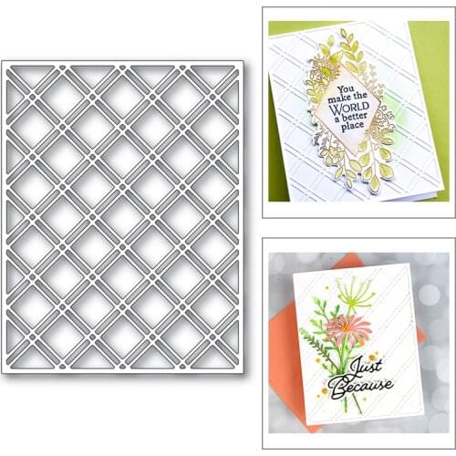 Square Frame Die Cut 2021 New Grid Design Metal Dies for Diy Thanksgiving Greeting Card Paper Steel Decorative Crafts Handmade