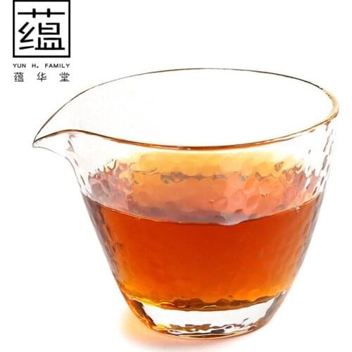 High boron silicon Glass hammer eye pattern glass fair cup thickened heat-resistant high-temperature tea sea Kung Fu tea maker