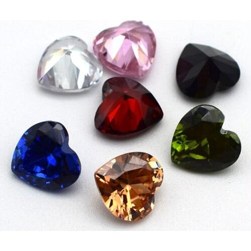 Top Quality 8MM Heart Gemstones Pointback Crystal Zircon Clothing Bag Shoes Rhinestones