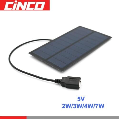 5V 2W 3W 4W 7W Outdoor Battery Charger USB Female Port 5 V Charge Regulators Solar PanelOutput USB Solar Cell