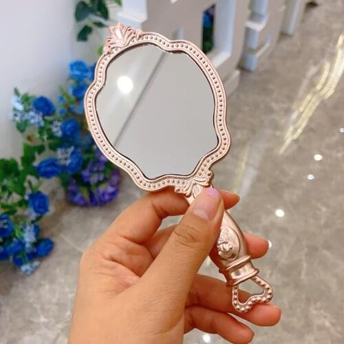 Makeup Mirror Espejo зеркало Relief Holding Female Portable Simple Dormitory Female Lovely Personality Decoration Small Mirrors