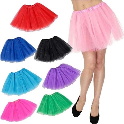 Womens 3-Layered Elastic Puffy Tutu Skirt 1980s Short Tulle Petticoat Ballet Bubble Tutu Skirt Rock N Roll Disco Costume Skirt