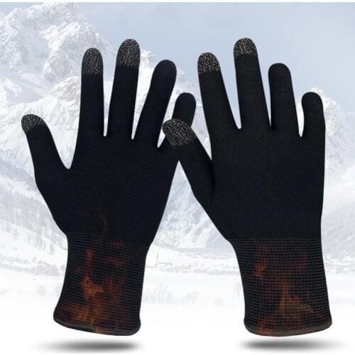 Bluelans 1 Pair Hand Cover Three-finger Touch Sweatproof Mittens Warm Thin Gaming Gloves for Phone Games