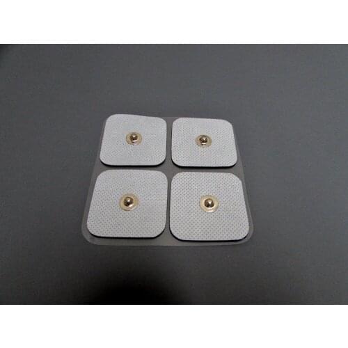 100pcs self-adhesion 4*4cm Reusable Replacement Electrode pads for EMS/tens Unit Compex Electrical Muscle Stimulator 3.9mm Stud