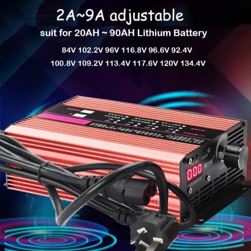 120V 84V 96V 102.2V 117.6V 100.8V eBike Lipo Li-ion Lifepo4 Lithium Battery Charger Fast 2A 5A 9A Adjustable Charge 24S 28S 32S