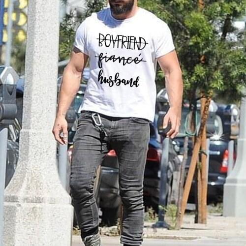 2021 Boyfriend Fiance Husband Print Clothing Top 3 Colors Men TShirt Casual T-shirts Men O Neck T-shirt for Male Summer Tshirts