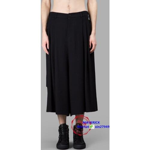 27-44 ! 2016 New Mens clothing fashion wide leg pants casual pants vintage pleated lacing culottes plus size singer costumes