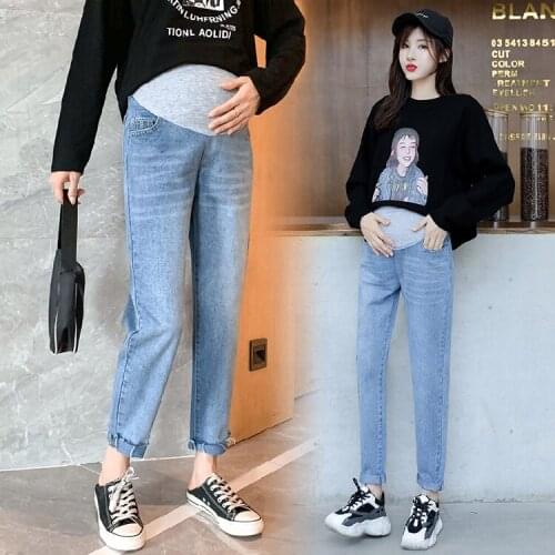 810# Maternity pants Spring Autumn Maternity Jeans Belly Support Pants Wide Leg Shorts Maternity Trousers