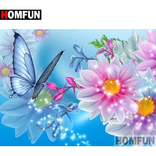 HOMFUN Full Square/Round Drill 5D DIY Diamond Painting "Flower landscape" Embroidery Cross Stitch 5D Home Decor A17027
