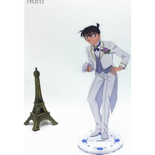 Anime Detective Conan Keychain Kudou Shinichi Mouri Ran Cartoon Figure Acrylic Stand Desk Decoration For Students Accessories