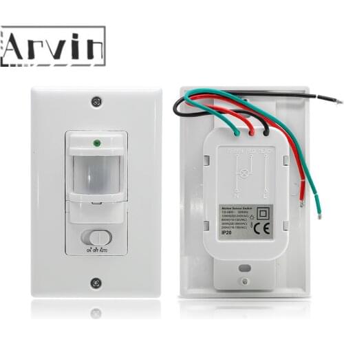 110V~220V ON OFF AUTO Wall Mount Motion Sensor Switch Automatic PIR Infrared Switch Detector With 9m Max