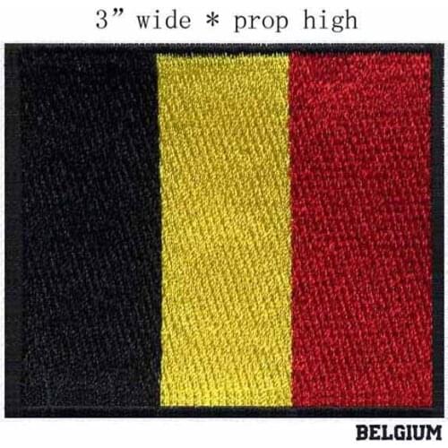 Belgium 3" wide embroidery flag patch accessories for crafts/patches for clothing iron/kids patch