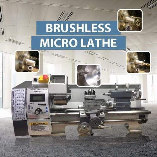 Brushless Motor WM210V Precision Mini Lathe 38mm Spindle Hole Chuck Ordinary Small Lathe DIY Shop Benchtop Metal Tool Machine