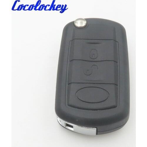 Cocolockey Flip Key Shell Fit for LAND ROVER for Range Rover Sport LR3 Discovery Case Fob 3 Buttons with Small Blade No Logo