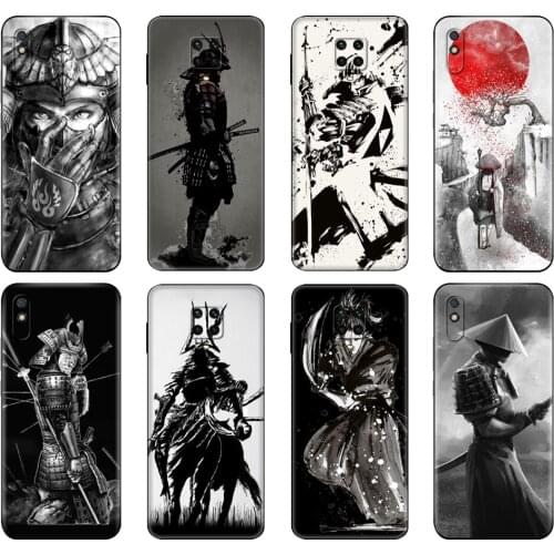 Black tpu Case For Xiaomi Redmi 7A 8 8A 9 9A 9C Case Redmi Note 8T 8 Pro T Note 9 9S 9 Pro Case Japan The samurai Ninja