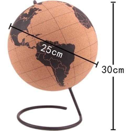Cork Wood Tellurion Globe Marble Maps Globes Home Office Decoration World Map Inflatable Training Geography Map Balloon Gift