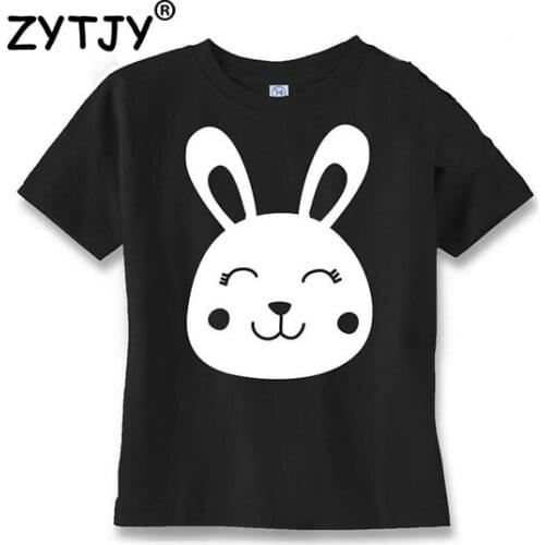 Bunny rabbit Print Kids tshirt Boy Girl shirt Children Toddler Clothes Funny Top Tees Z-87