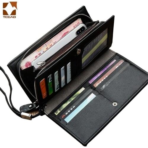 Men Long Wallet Clutch Bag Credit Card Holder Purses Carteira Masculina Carteras Billetera Hombre Leather Money Portfe Carte