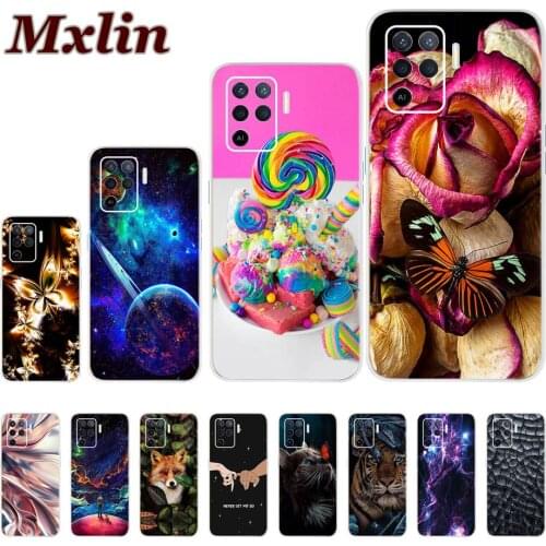 For Oppo F19 Pro Case CPH2285 6.43" For Oppo A94 4G Flower Cover Silicone Soft TPU Fundas Reno5 lite Cases Reno5 F F19Pro Covers