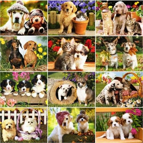 Evershine Diamond Embroidery Cat Full Square Round Diamond Painting Dog 5D DIY Cross Stitch Sale Animals Home Decor Craft