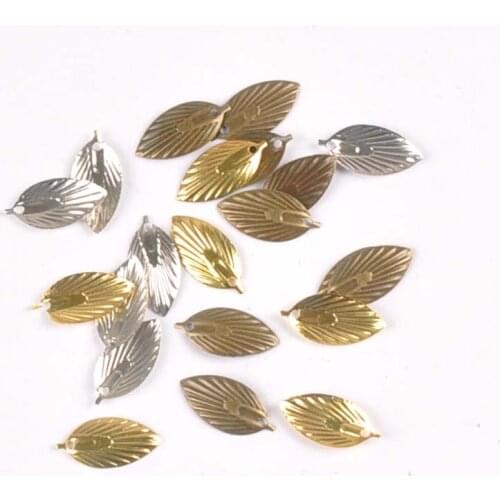 50Pcs Leaves Filigree Wraps Connectors Metal Crafts Connector For Jewelry Making DIY Accessories Charm Pendant 18x8mm YKL0747