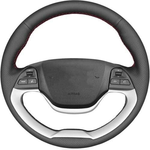 Customized Original DIY Car Steering Wheel Cover For Kia Morning Picanto Artificial Leather Hand Sewing Steering Wheel Braid