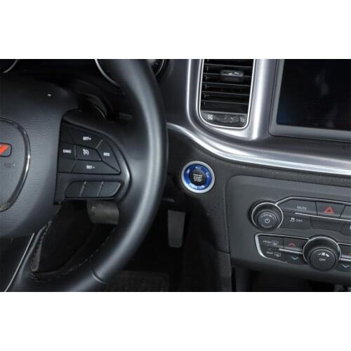 ALU Engine Start Stop Button Decorative Ring Cover Trim for Dodge Charger 2010+ Car Interior Decoration Accessories Blue