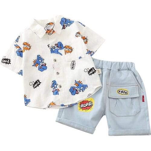 New Fashion Summer Baby Boy Clothes Suit Children Cartoon Shirt Shorts 2Pcs/sets Toddler Casual Costume Infant Kids Tracksuits