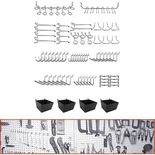 80pcs Pegboard Hooks Assortment Home Storage Hooks Peg Board Tool Hanger Set Garage Kitchen Workshop Organizer Utility Hooks