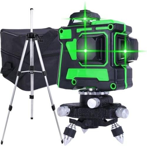 Level Laser Green Lines 12 Lines 3D Level Self-Leveling 360 Horizontal Vertical Cross Super Powerful Green Laser Level Tools