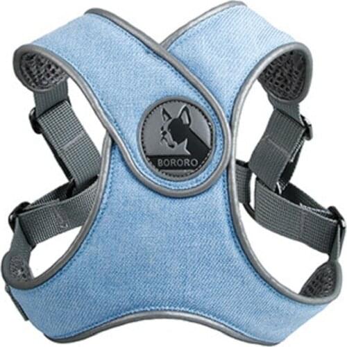 Small Dog Harness Adjustable Pet Cat Vest Harness Reflective at Night Comfortable Breathable Soft Solid Color New Style