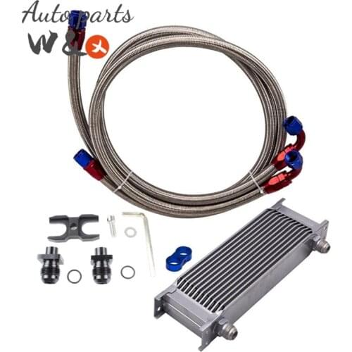 Oil Cooler 13-Row For BMW E36 E46 E90 325i 328i Engine Oil Cooler Oil Radiator Universal 13 Row AN-10 OC-UOL13-6SL
