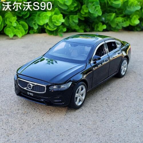1:32 Scale For VOLVO S90 Diecast Alloy Metal Licensed Luxury Sedan Car Model Collection Pull Back Sound&Light Toys Vehicle