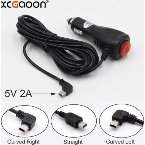 XCGaoon 3.5meter 5V 2A mini USB Car Charger Adapter with Switch for Car DVR Camera Video Recorder / GPS input DC 12V - 24V