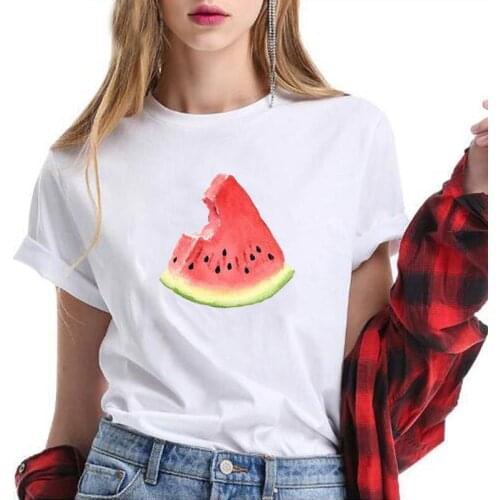 Fashion Watermelon Graphic Sweet Cute Print T Shirt Women Tops Summer Short Sleeve Tee Shirt Femme Casual T-shirt Camiseta Mujer
