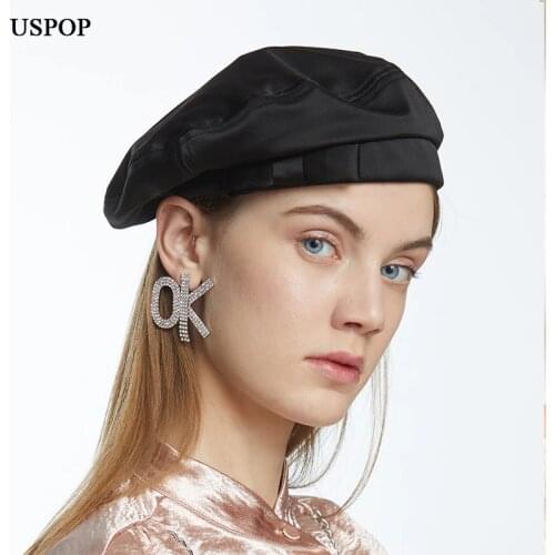 USPOP 2021 New Women Berets Stain Bowknot Berets