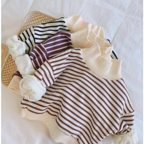 Autumn Winter Baby Toddler Boys Girls T Shirt Tops Turtleneck Kids T Shirts Cotton Girl Striped Shirts Tees Children Clothes