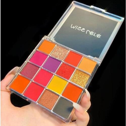 16 Color Eyeshadow Palette Glitter Matte Pigmented Eyeshadow Makeup Easy to Kit Use For Girl Powder Pressed H9Q2