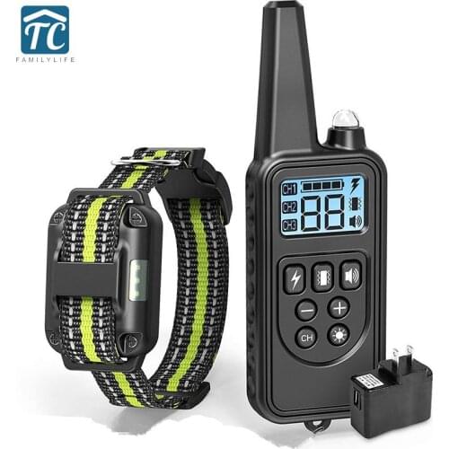 Rechargeable Waterproof Electronic Dog Training Collar LCD Display Vibration Sound Eectric Shock Collar Remote Control